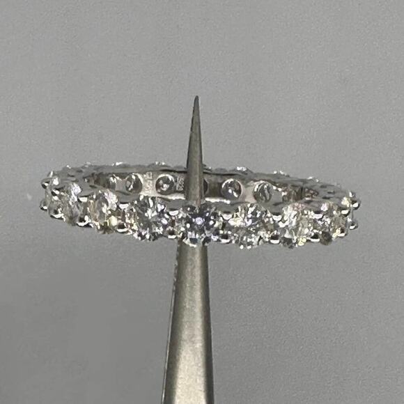 Moissanite Diamond Eternity Band Wedding Ring GRA Certified Size 8 - Picture 10 of 11